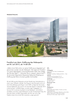 Frankfurt am Main: Eröffnung des Hafenparks am18. Juli 2015, ab