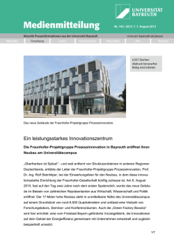 Eröffnung des Neubaus der Fraunhofer