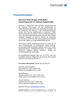 Gruppe erh&auml;lt BaFin-Genehmigung f&uuml;r ihr internes