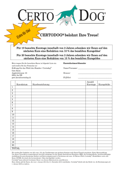 CERTODOG® belohnt Ihre Treue!