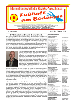 DFB belohnt Frank Schultheiß Nr. 317 – Februar 2016 27