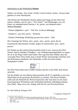 Information zu der Wortfamilie Partner W&ouml;rter, wie Partner Part