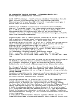 Die &bdquo;unsterbliche&ldquo; Partie A. Anderssen