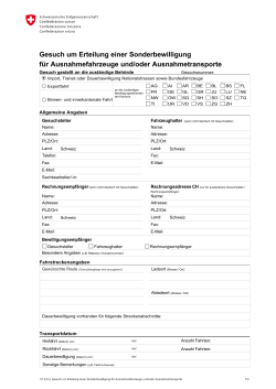 Gesuch um Erteilung einer Sonderbewilligung für