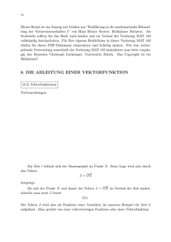 8. die ableitung einer vektorfunktion