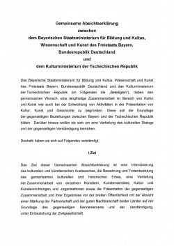 Gemeinsame Absichtserklärung zwischen dem Bayerischen