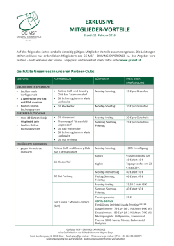 exklusive mitglieder-vorteile - Golfclub MSF