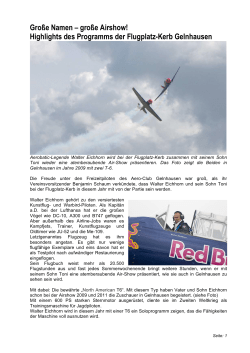 Highlights des Programms der Flugplatz