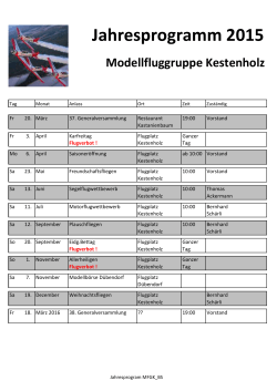 Jahresprogramm 2015 - Modellfluggruppe Kestenholz