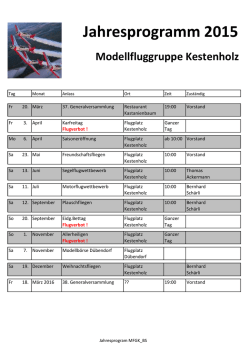 Jahresprogramm 2015 - Modellfluggruppe Kestenholz