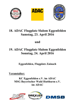 18. ADAC Flugplatz Slalom Eggenfelden Samstag, 23. April 2016