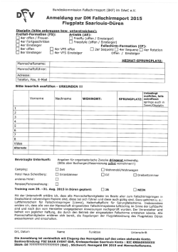 D t v Anmeldung zur DM Fallschirmsport 2015 Flugplatz Saarlouis