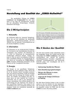 Herstellung und Qualit&auml;t der &bdquo;CERES
