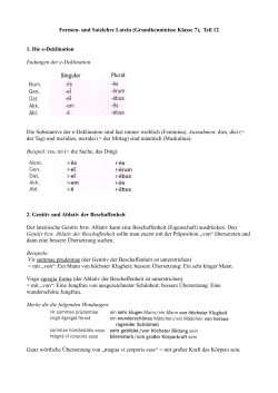 Formen- und Satzlehre Latein (Grundkenntnisse Klasse 7), Teil 12 1