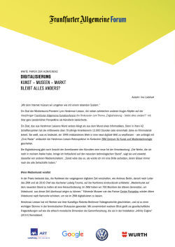 White Paper FAZ-Kunstkonferenz 2015