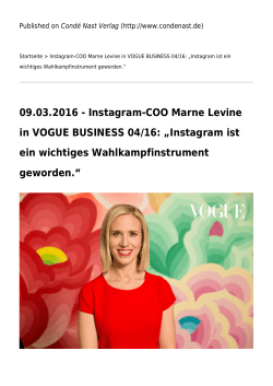Instagram-COO Marne Levine in VOGUE BUSINESS 04/16