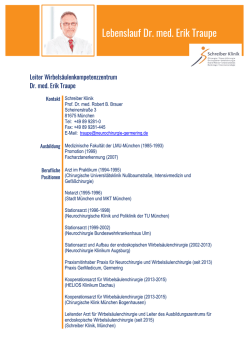 Lebenslauf Dr. med. Erik Traupe
