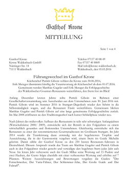 MITTEILUNG - Krone Waldenbuch