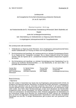 DS 18 - Gleichstellung v. Gottesdiensten zur Segnung