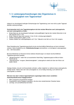 1- 3. Leistungsschwankungen des Organismus in Abh&auml;ngigkeit vom