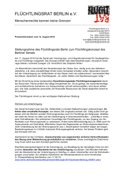 Stellungnahme - Flüchtlingsrat Berlin