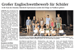 Großer Englischwettbewerb für Schüler