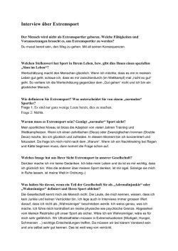 Interview &uuml;ber Extremsport