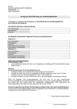Antragsteller (Begleiter, Lehrender)