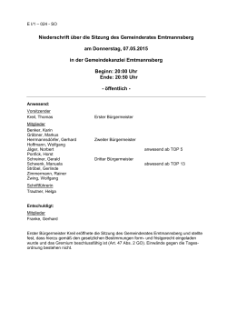 Niederschrift über die Sitzung des Gemeinderates Emtmannsberg
