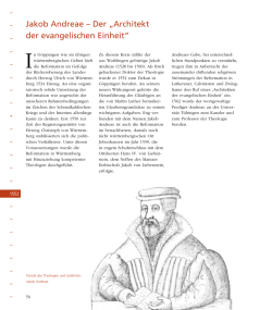 Jakob Andreae &ndash; Der &bdquo;Architekt der evangelischen