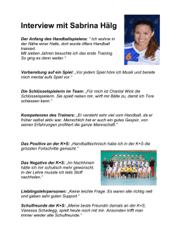 Interview mit Sabrina H&auml;lg