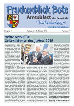Heinz Kessel ist Unternehmer des Jahres 2015