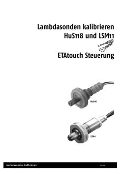 Lambdasonden kalibrieren HuS118 und LSM11 ETAtouch Steuerung