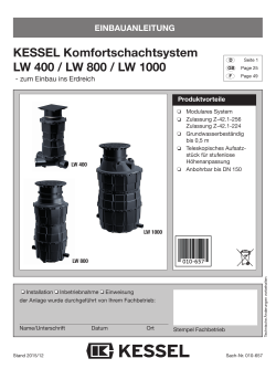KESSEL Komfortschachtsystem LW 400 / LW 800 / LW 1000