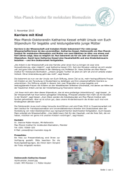 Pressemitteilung - Max-Planck-Institut für molekulare Biomedizin