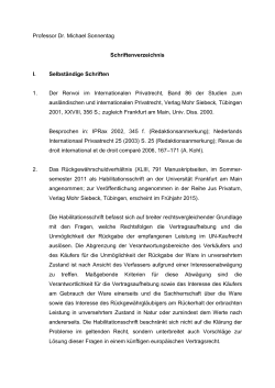 Professor Dr. Michael Sonnentag Schriftenverzeichnis I