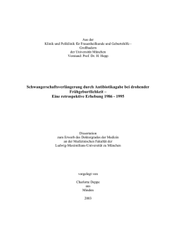 Eine retrospektive Erhebung 1986-1995