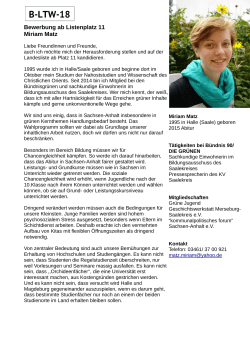 Miriam Matz, Kreisverband Saalekreis - Grüne Sachsen