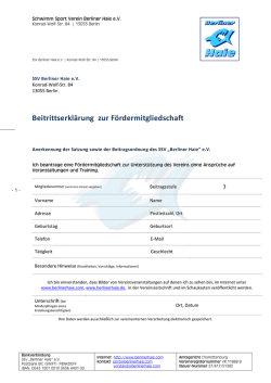 Beitrittserklärung zur Fördermitgliedschaft