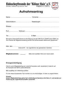 Hier geht&acute;s zum Beitritt - Eishockeyfreunde der K&ouml;lner Haie eV