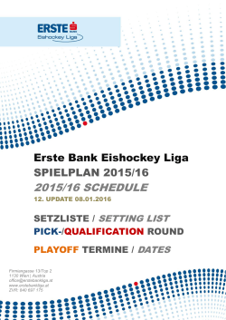 2015/16 schedule - Erste Bank Eishockey Liga