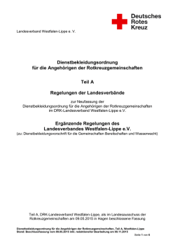 Dienstbekleidungsvorschrift f&uuml;r die Angeh&ouml;rigen der
