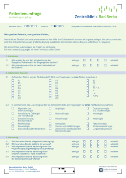 Patientenfragebogen - Zentralklinik Bad Berka
