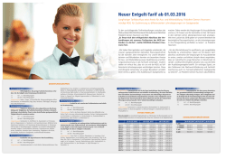 Neuer Entgelt-Tarif ab 01.03.2016