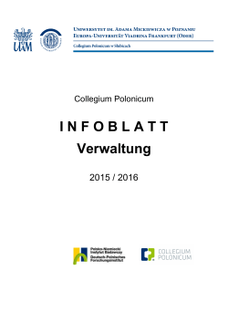 Infoblatt Collegium Polonicum für Mitarbeiter 2015/2016
