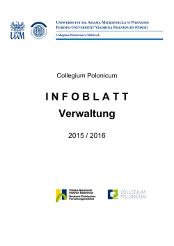 Infoblatt Collegium Polonicum f&uuml;r Mitarbeiter 2015/2016