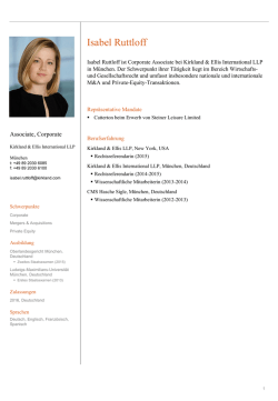 Isabel Ruttloff - Kirkland & Ellis