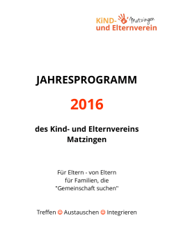 Jahresprogramm - Kind- und Elternverein Matzingen