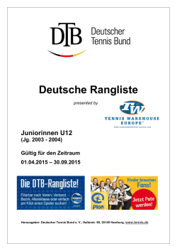 Deutsche Rangliste - Deutscher Tennis Bund