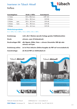 Inserieren Im T&uuml;bach Aktuell 2016
